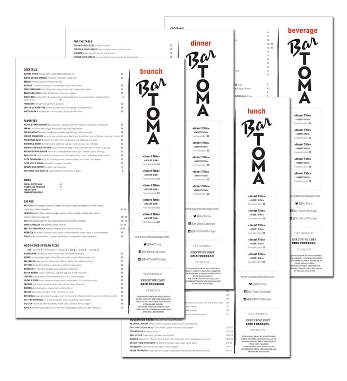 menu design